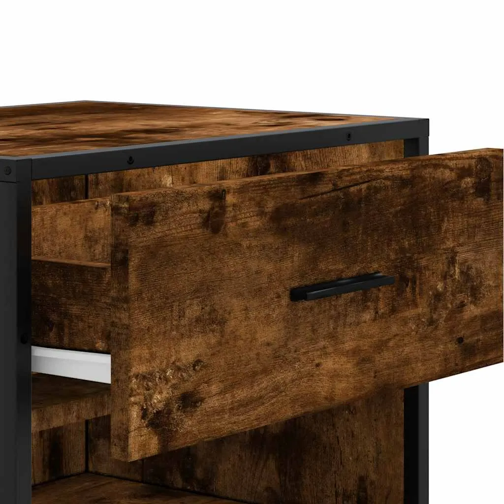 vidaXL Shoe Rack Smoked Oak 48x38x97.5 cm Engineered Wood