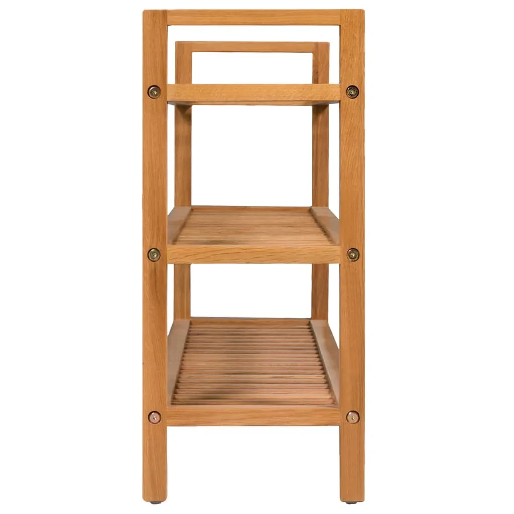 vidaXL Shoe Rack with 3 Shelves 100x27x60 cm Solid Oak Wood