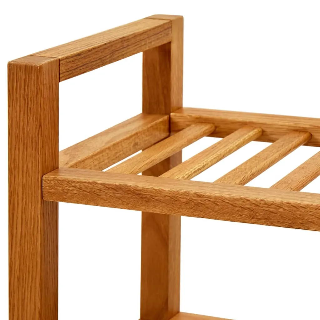 vidaXL Shoe Rack with 5 Shelves 100x27x100 cm Solid Oak Wood