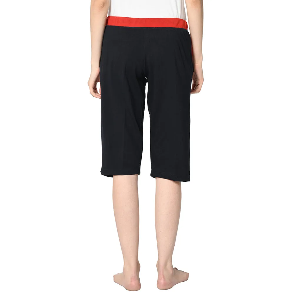 Vimal Jonney Blue 3/4th Capri For Women's