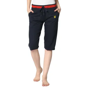 Vimal Jonney Blue 3/4th Capri For Women's