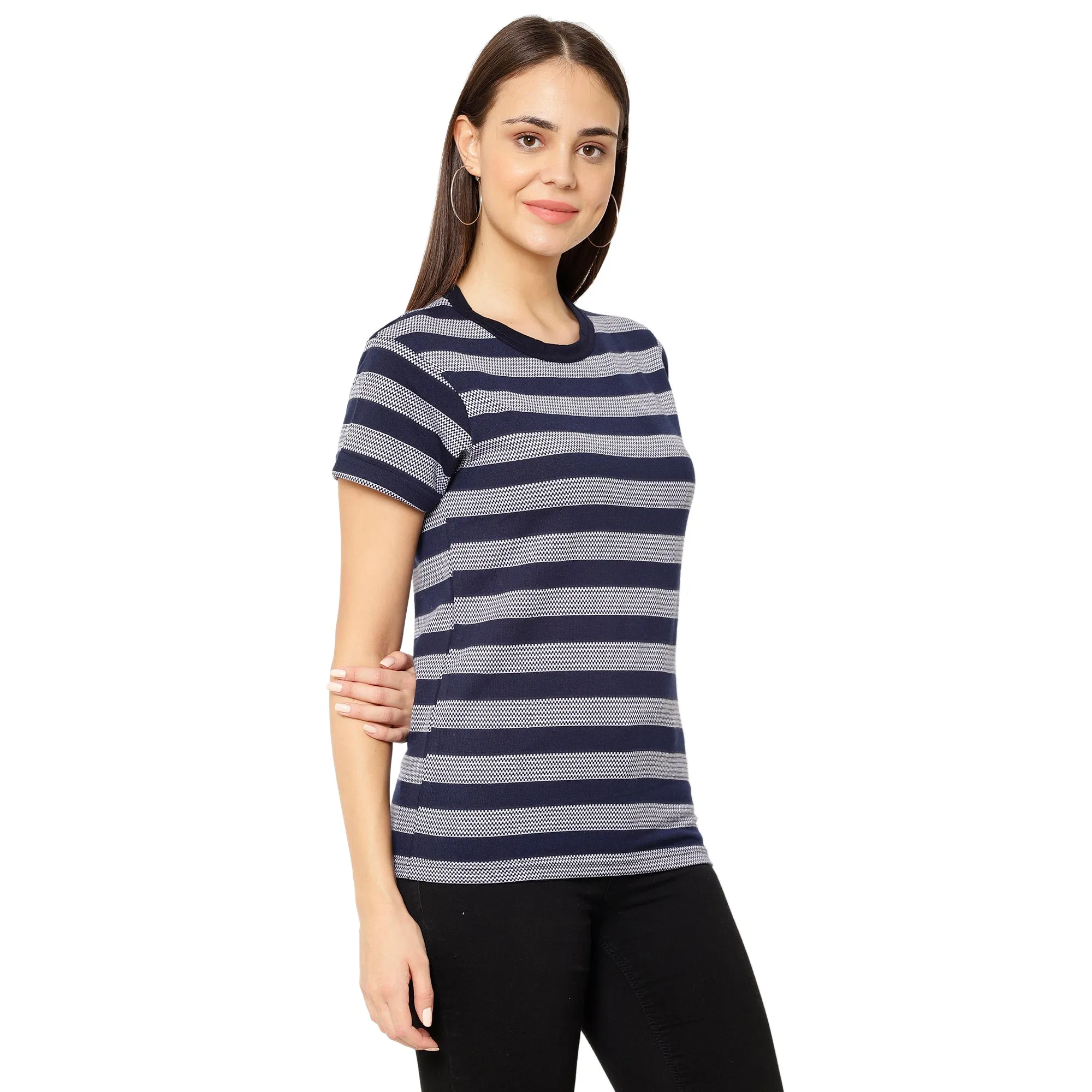 Vimal Jonney Dark Blue Color T-shirt For Women