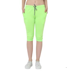 Vimal Jonney Green 3/4th Capri for Women