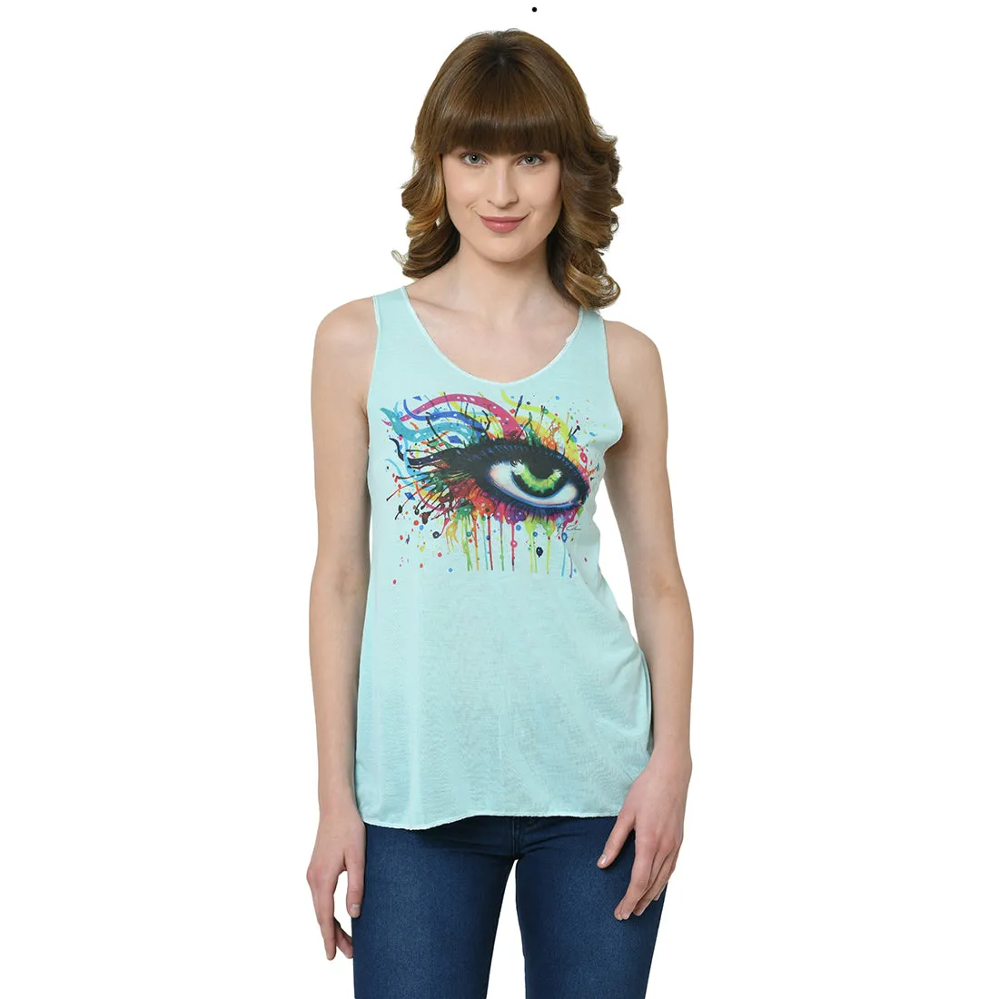 Vimal Jonney Green Tank Top For Women's