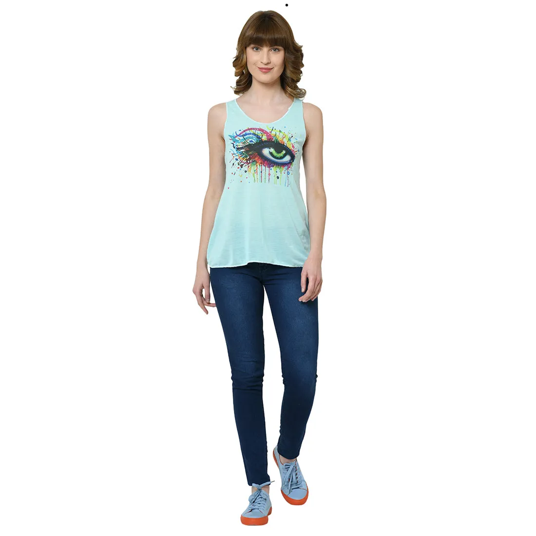 Vimal Jonney Green Tank Top For Women's