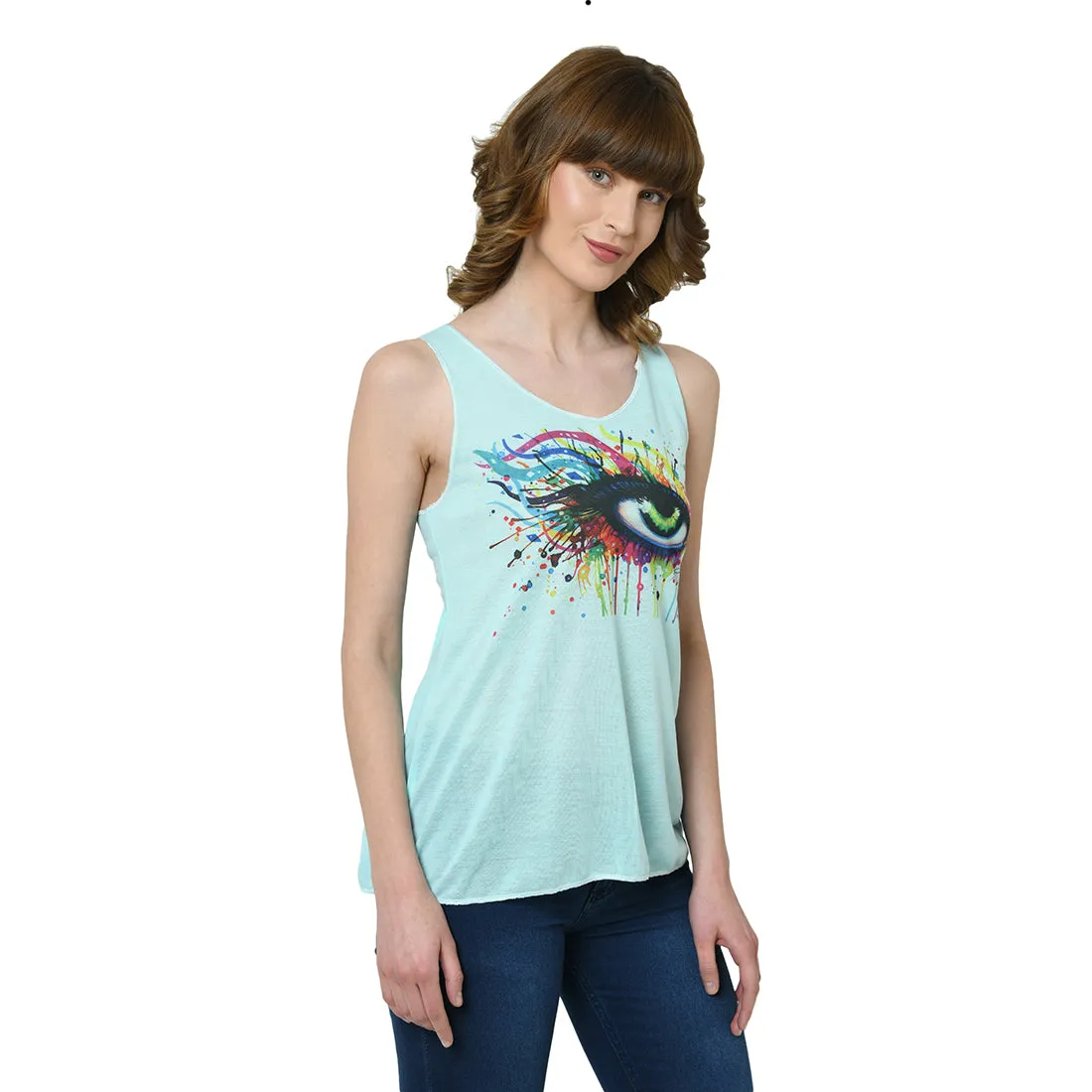 Vimal Jonney Green Tank Top For Women's