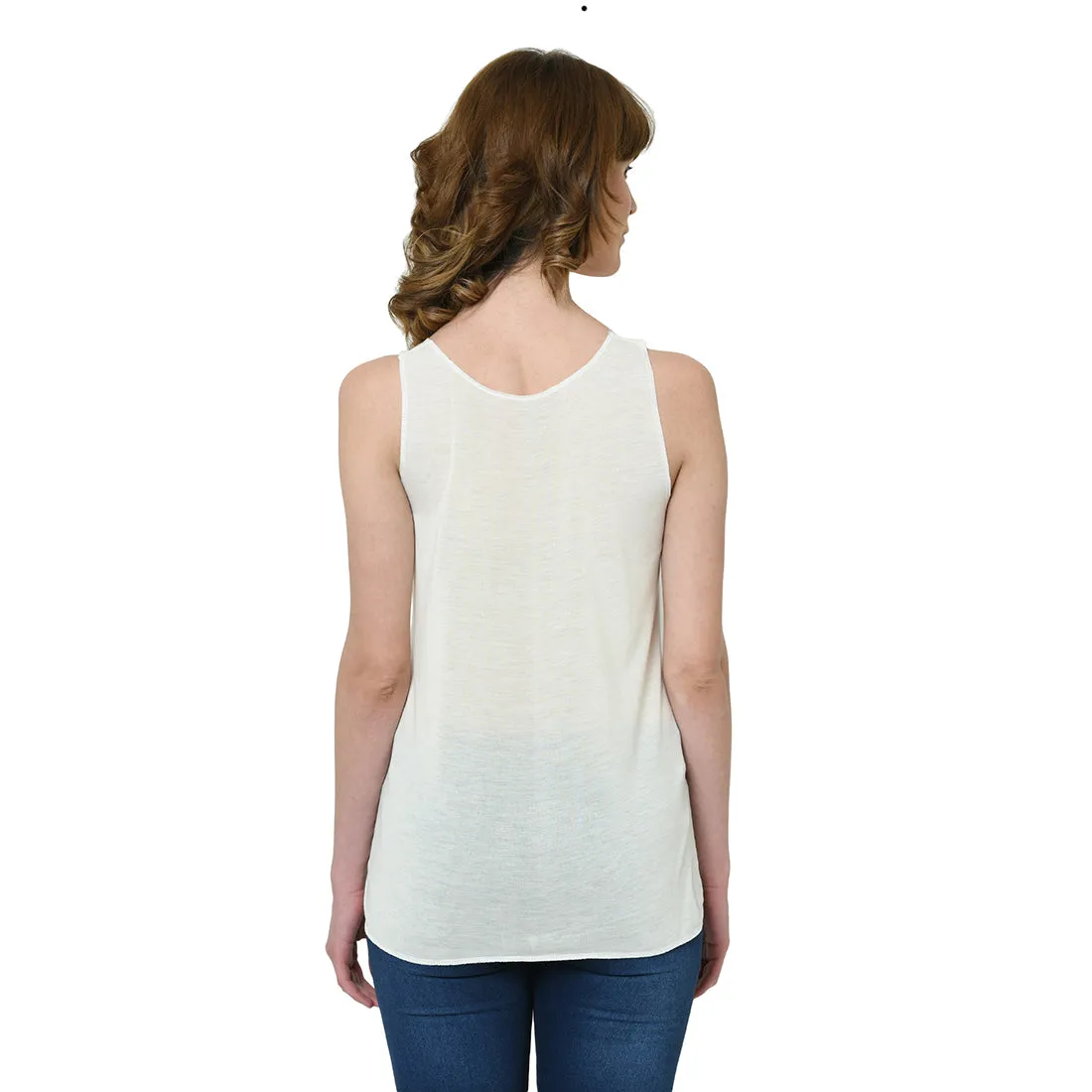 Vimal Jonney White Tank Top For Women's