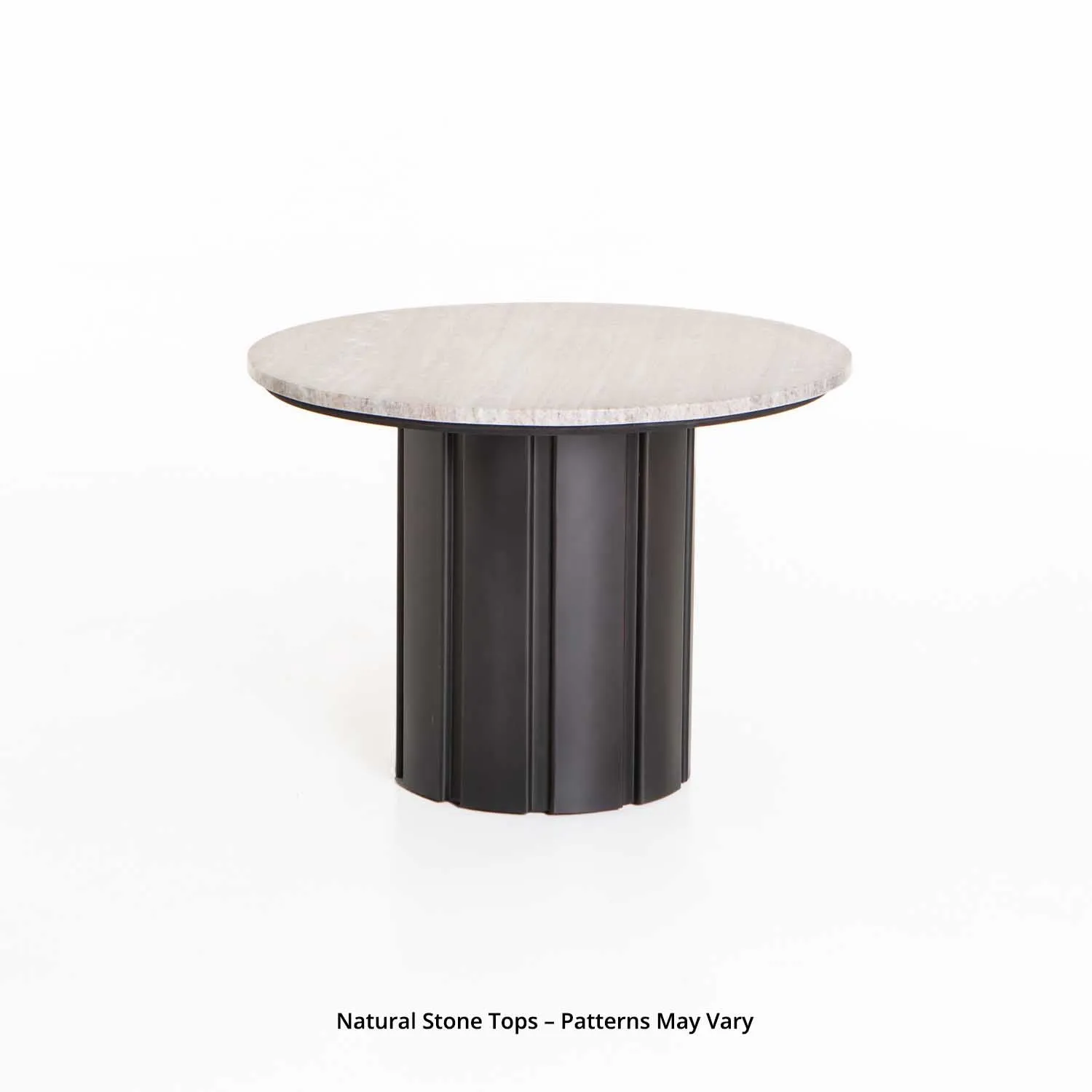 VIN 60cm ROUND STONE TOP COFFEE TABLE 43cm H
