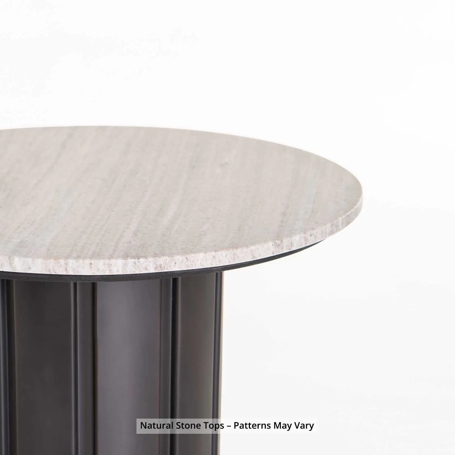 VIN 60cm ROUND STONE TOP COFFEE TABLE 43cm H
