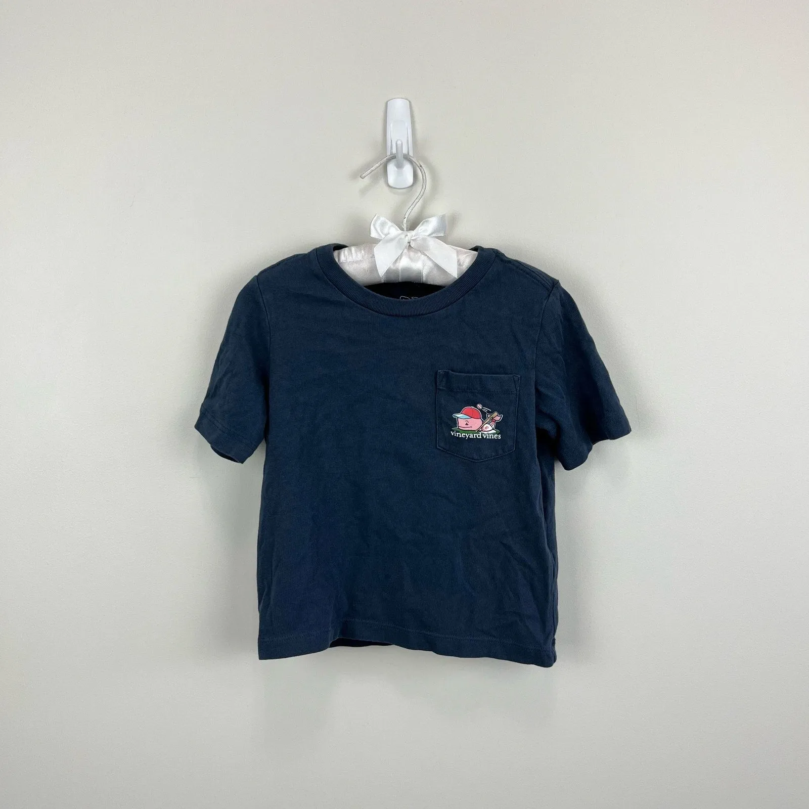 Vineyard Vines Boys' Baseball Whale Short-Sleeve Pocket Tee 2T
