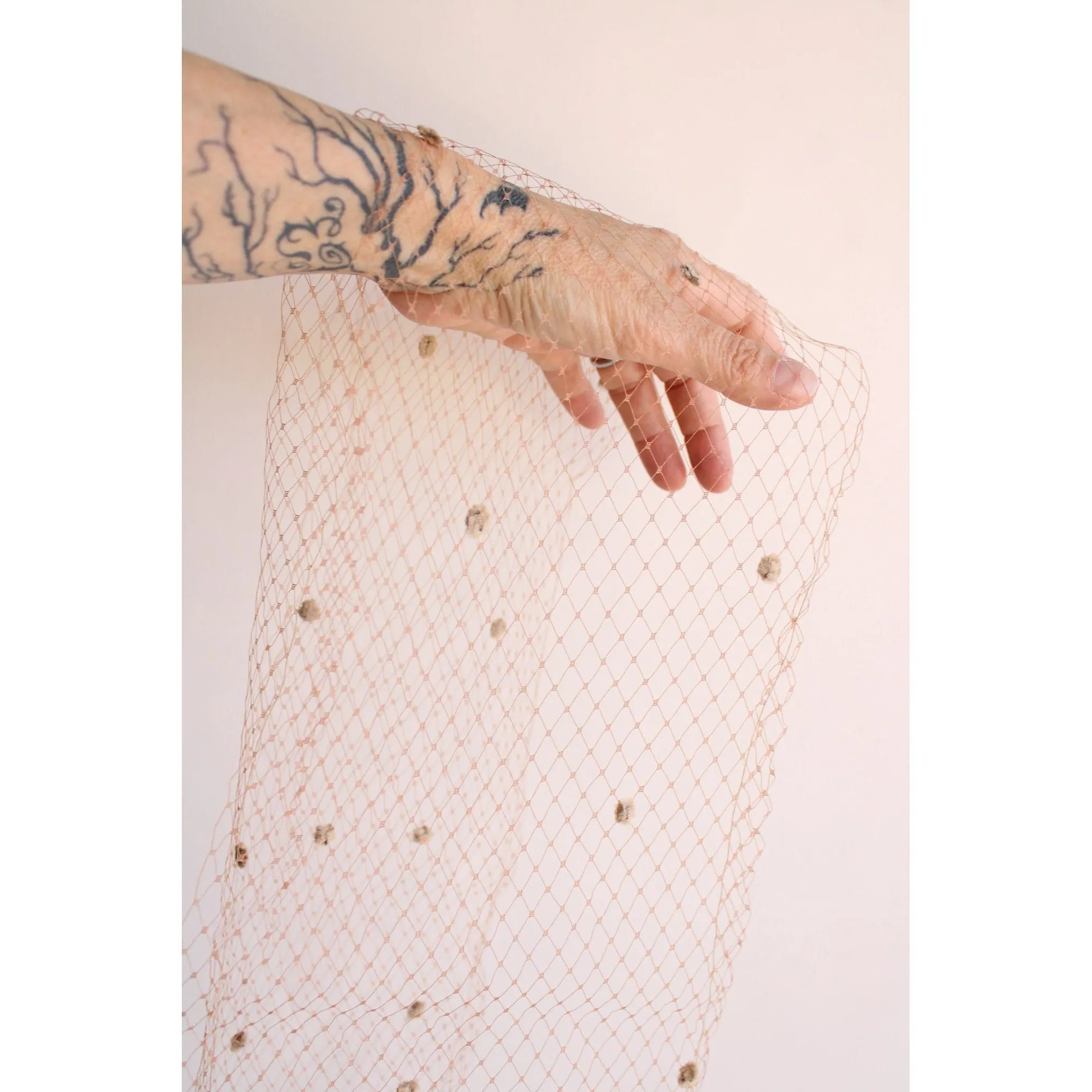 Vintage 1930s 1940s Birdcage Netting, 9" Wide Brown, 2 Yards