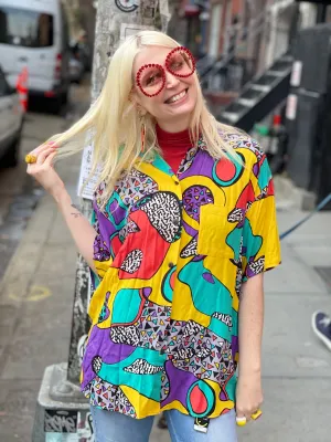 Vintage 80’s Colorful Party Shirt