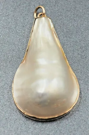 Vintage & Handmade 9ct Rose Gold Natural Mabe Pearl Pendant - Fine Jewellery