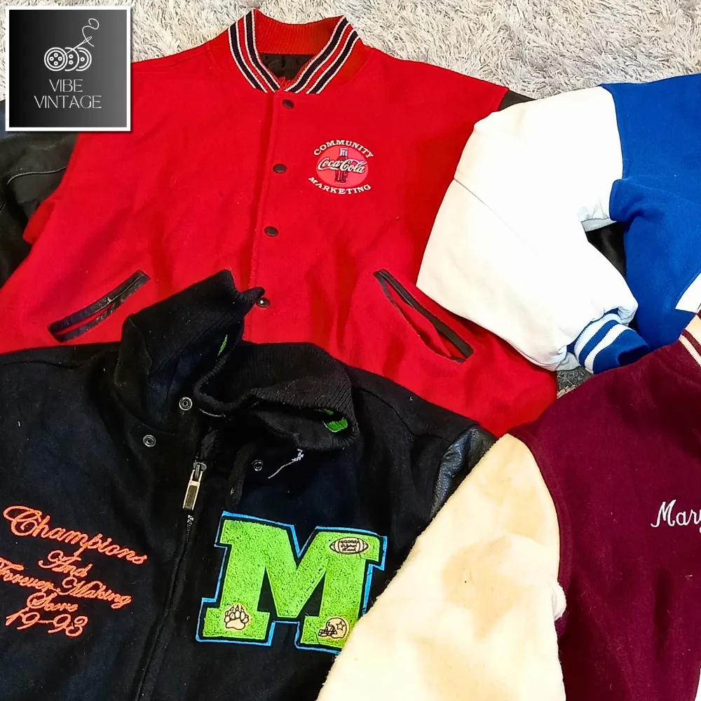 VINTAGE BASEBALL STADIUM VARSITY JACKETS - 6 PCS
