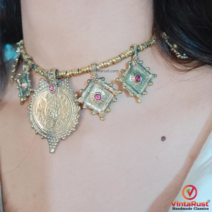 Vintage Coins Necklace With Jewelery Set