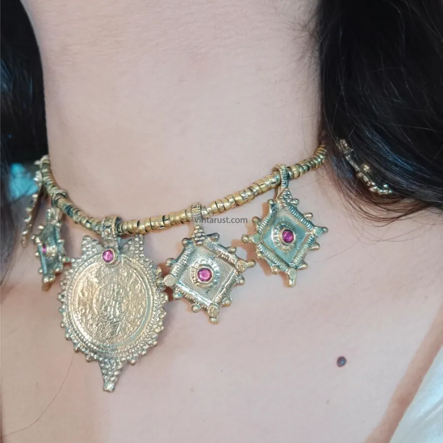Vintage Coins Necklace With Jewelery Set