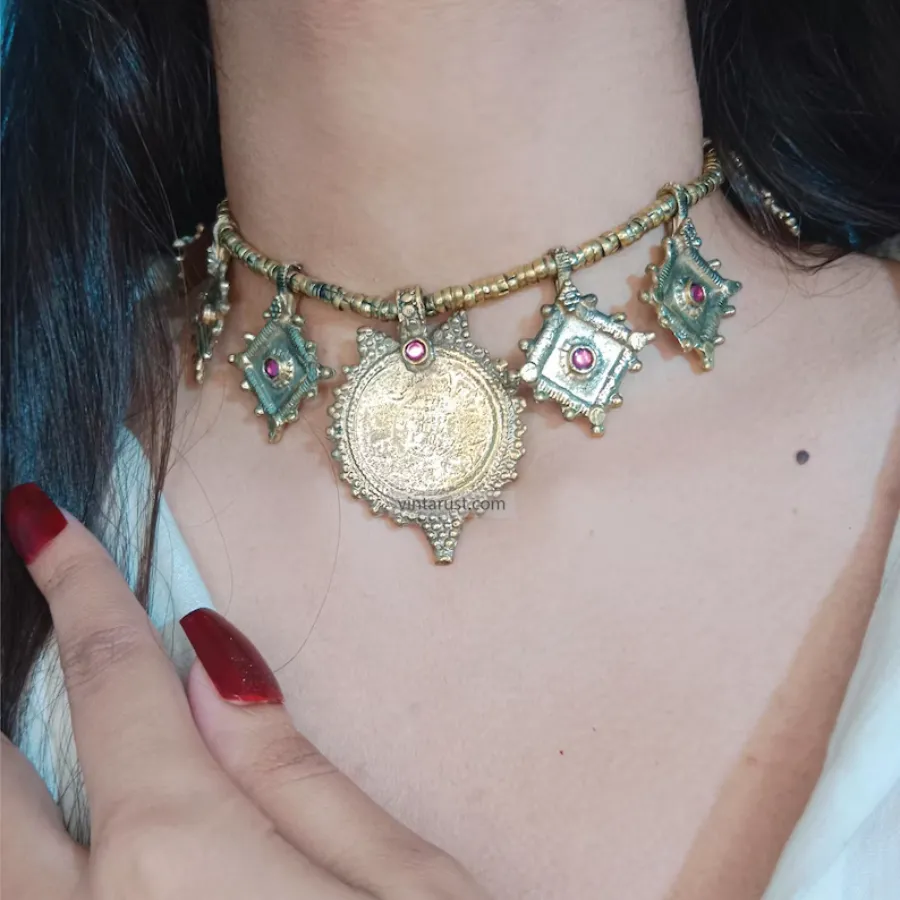 Vintage Coins Necklace With Jewelery Set