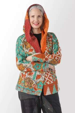 VINTAGE COTTON KANTHA HOODIE JKT - cv4036-0020m -