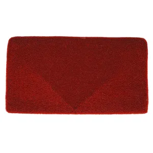 Vintage Evening Clutch Opera Purse Red Beaded Satin Zingraff Paris