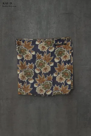 Vintage Floral Print Flora Bandana - Blue/brown/green