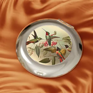 Vintage Hummingbird Compact Travel Mirror