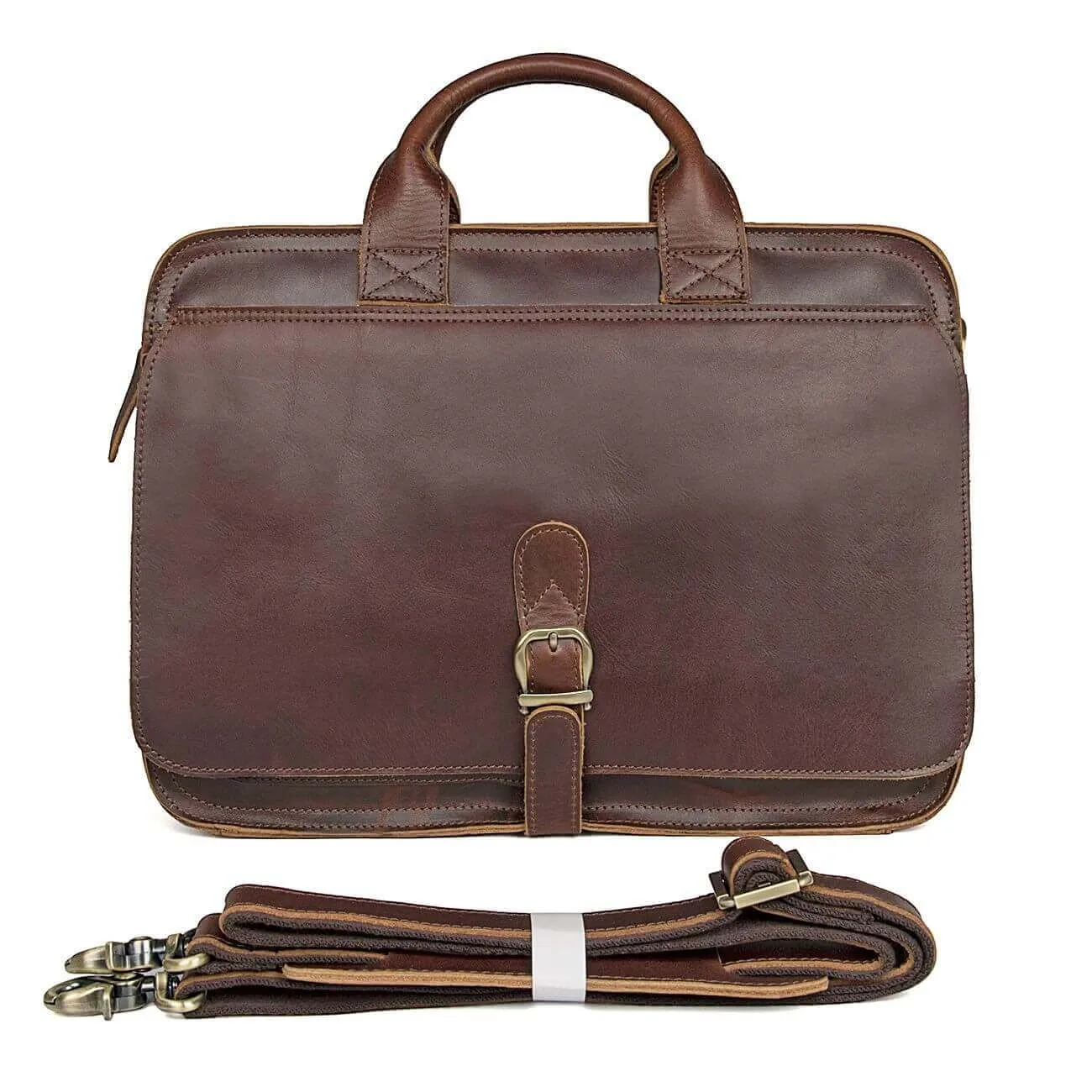 Vintage Leather Laptop Bag - Classic British Style