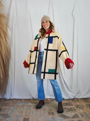 Vintage Mondrian Patchwork Coat