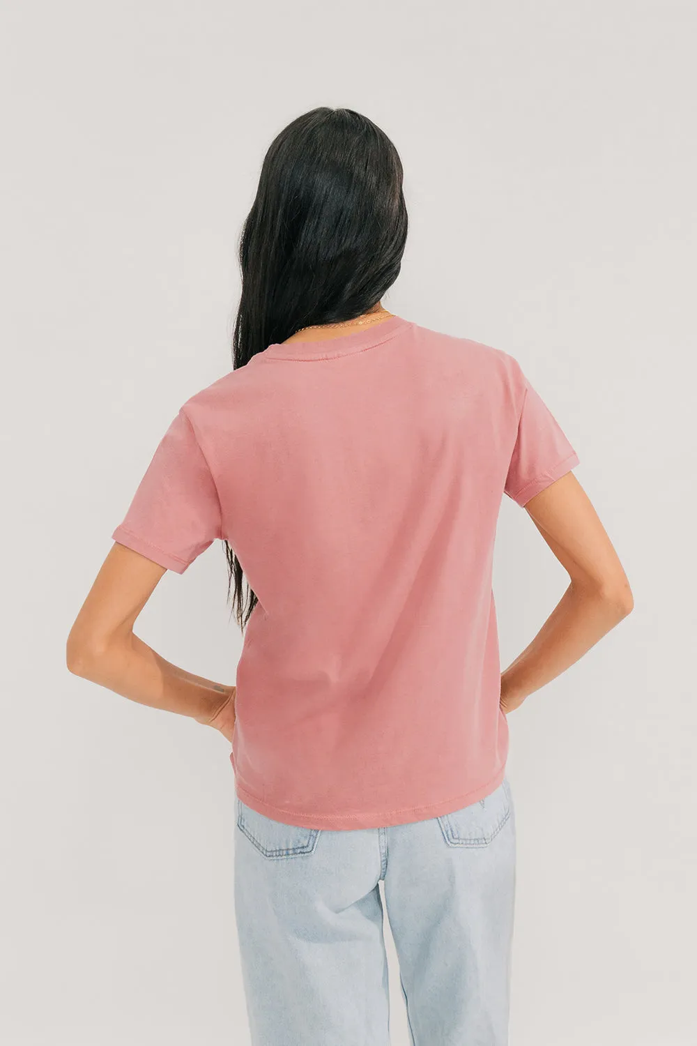 Vintage Relaxed Crew Neck T-Shirt (Dusty Rose)
