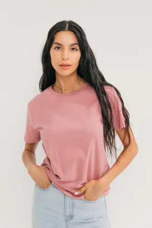 Vintage Relaxed Crew Neck T-Shirt (Dusty Rose)