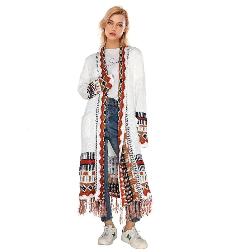 Vintage Tassel Long Sleeves Bohemian Knitting Sweaters