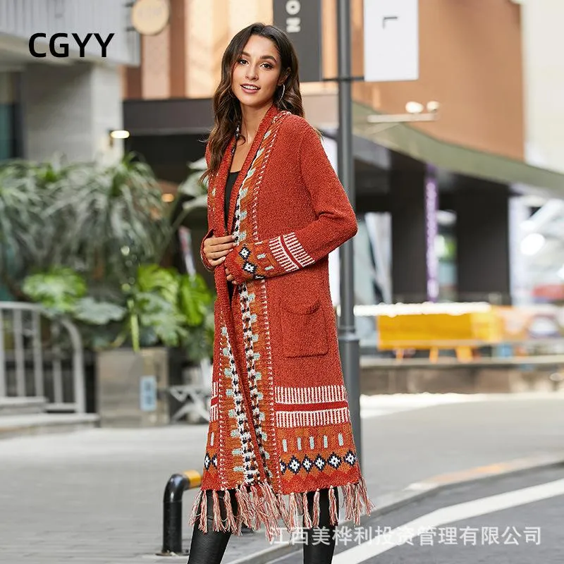 Vintage Tassel Long Sleeves Bohemian Knitting Sweaters