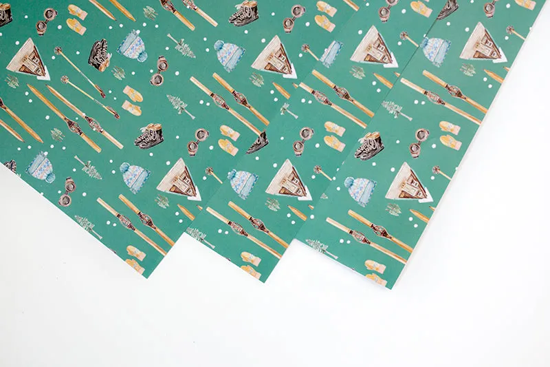 Vintage Winter Gear Gift Wrap