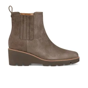 Vionic Aria Wedge Boot (Women) - Stone Grey Waxed Suede