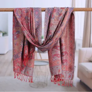 Viscose Blend Floral and Paisley Shawl from India - Paisley Grandeur | NOVICA