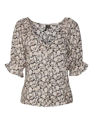 Vmrani 2/4 Shirt Wvn Lcs - Zwart Dessin