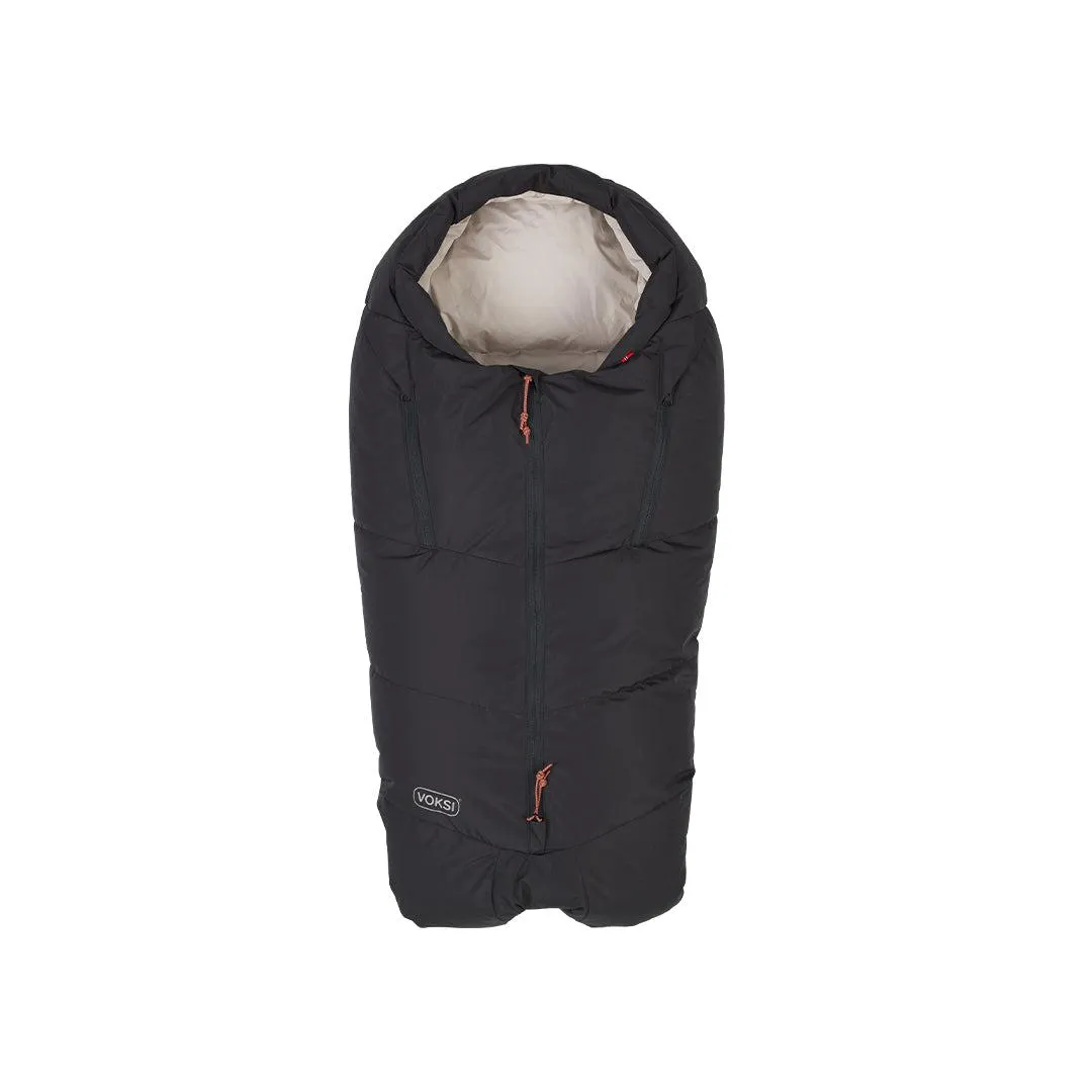 Voksi Adventure North Footmuff - Black - Seashell Sand