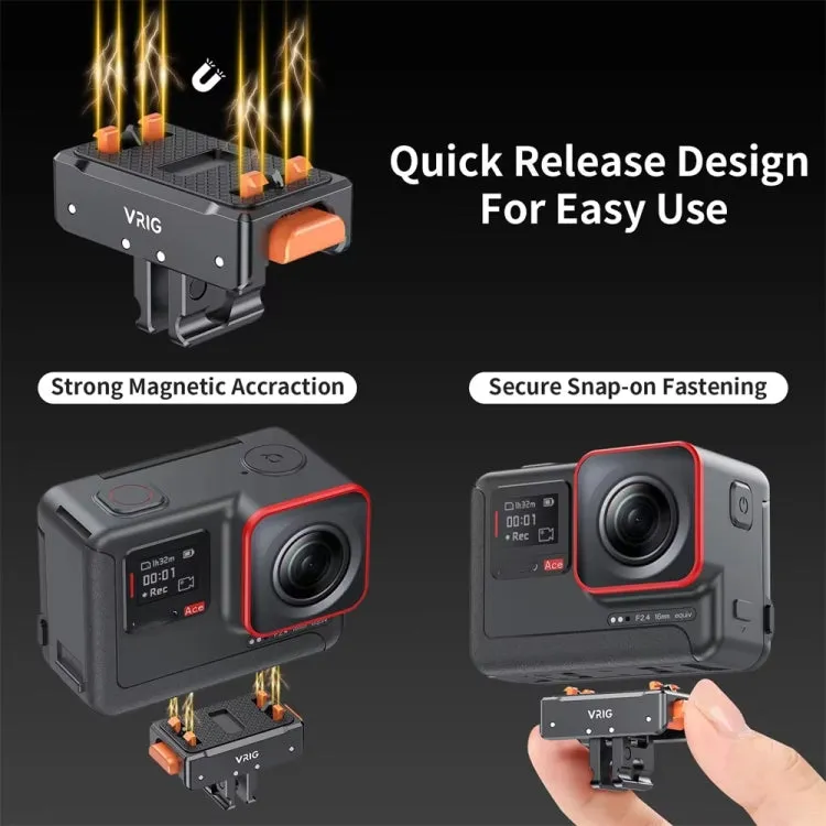 VRIG Magnetic Quick Release Adapter for Action Camera , Spec: Base Top Cover Kit
