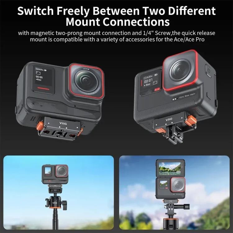 VRIG Magnetic Quick Release Adapter for Action Camera , Spec: Base Top Cover Kit