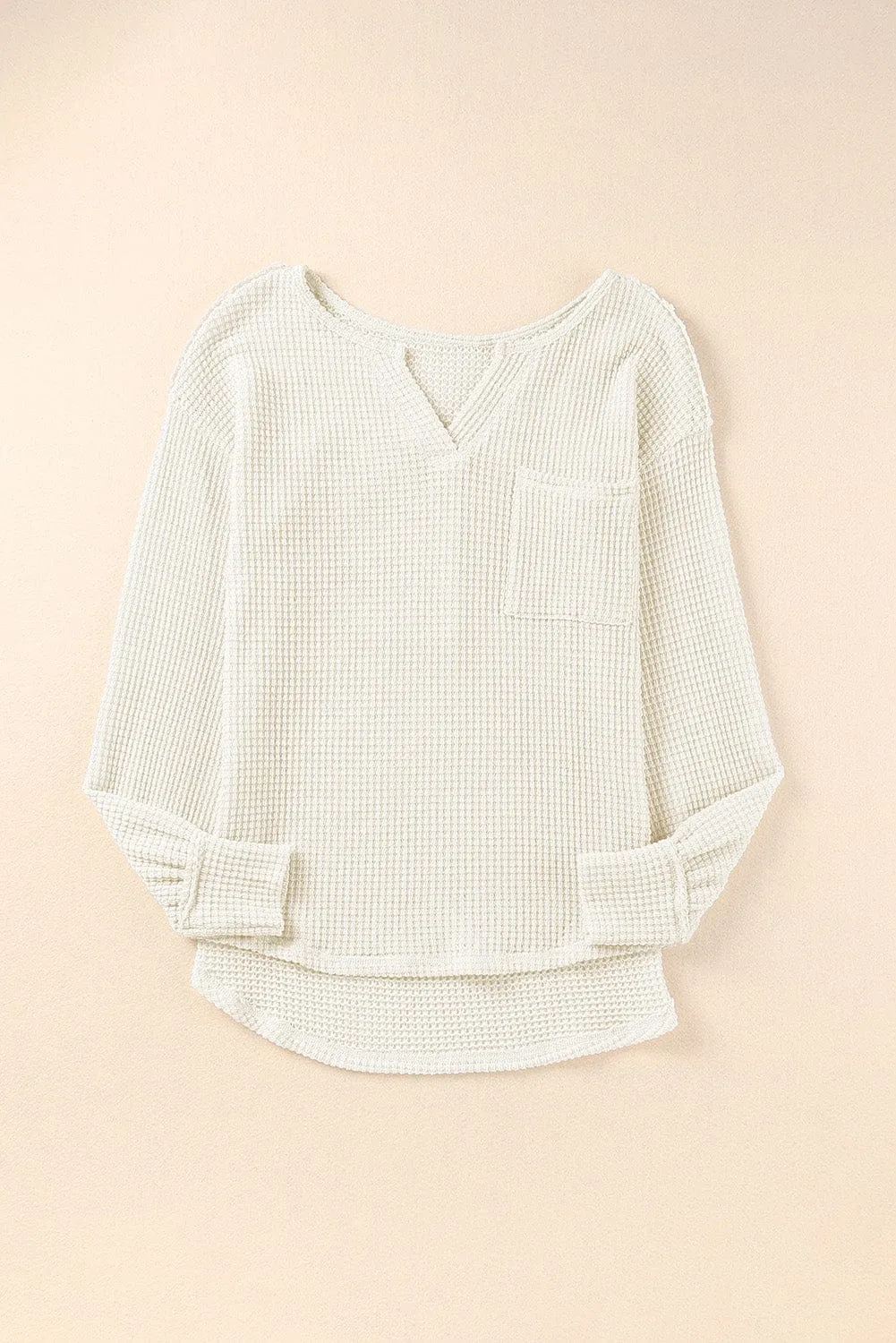 Waffle Button Long Sleeve Shirt Coat