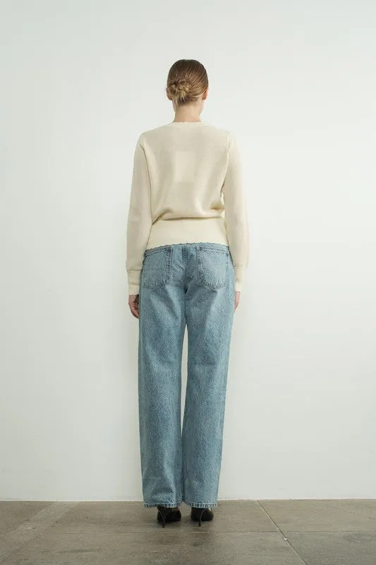 Waitlist 12/16 ♥ Carolyn Long Sleeve Sheer Flower Netted Cardigan Cream
