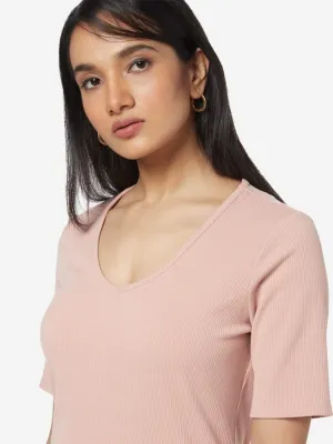 Wardrobe Dusty Pink Nexa Ribbed Top