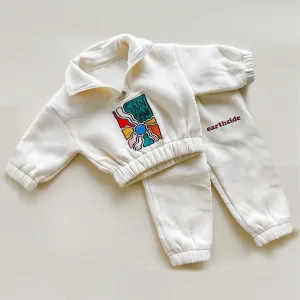 Warm Half-Zip Fleece Jacket & Pant Set