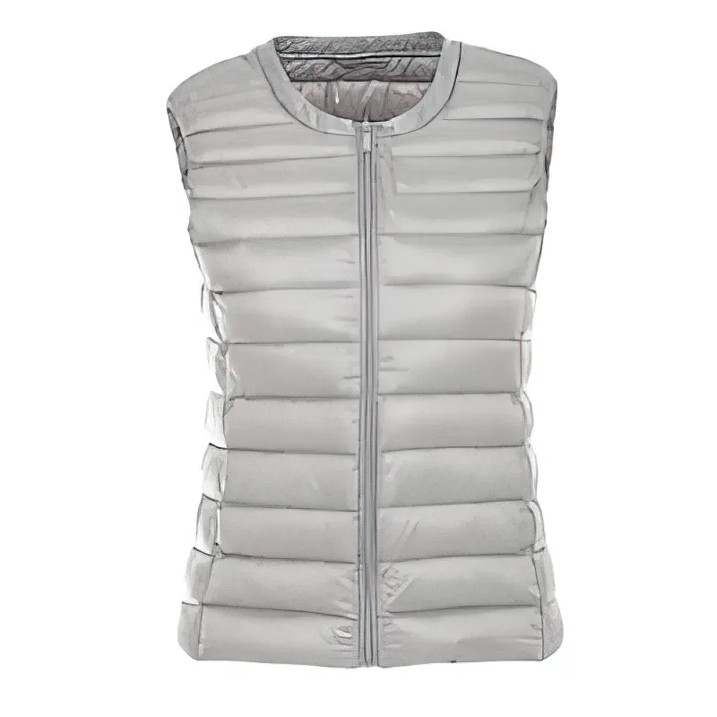 Warm Solid Women's Vest with Pockets / Oversize Ultra Light Female Outwear - SF0090