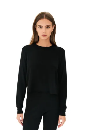 Warm Up Crop Fleece Sweatshirt Black