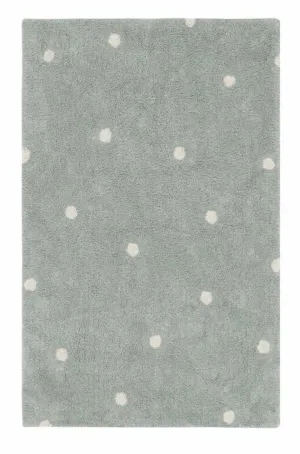 Washable cotton rug "Mini Dot Blue Sage"