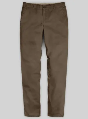 Washed Stretch Summer Brown Chino Pants