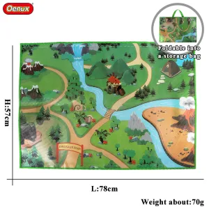 Waterproof Oxford Cloth Dinosaur Carpet Buggy Bag Velcro Portable Wildlife Carpet Buggy Bag