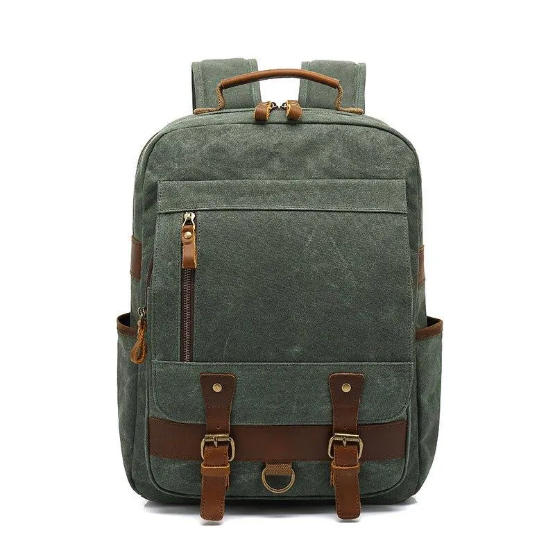 Waxed Canvas Rucksack Vintage Backpack
