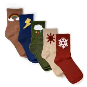 Weather Socks - Cozy Knit Socks with Fun Weather Designs for All Seasons, Comfortable and Colorful Socks for Cold Days