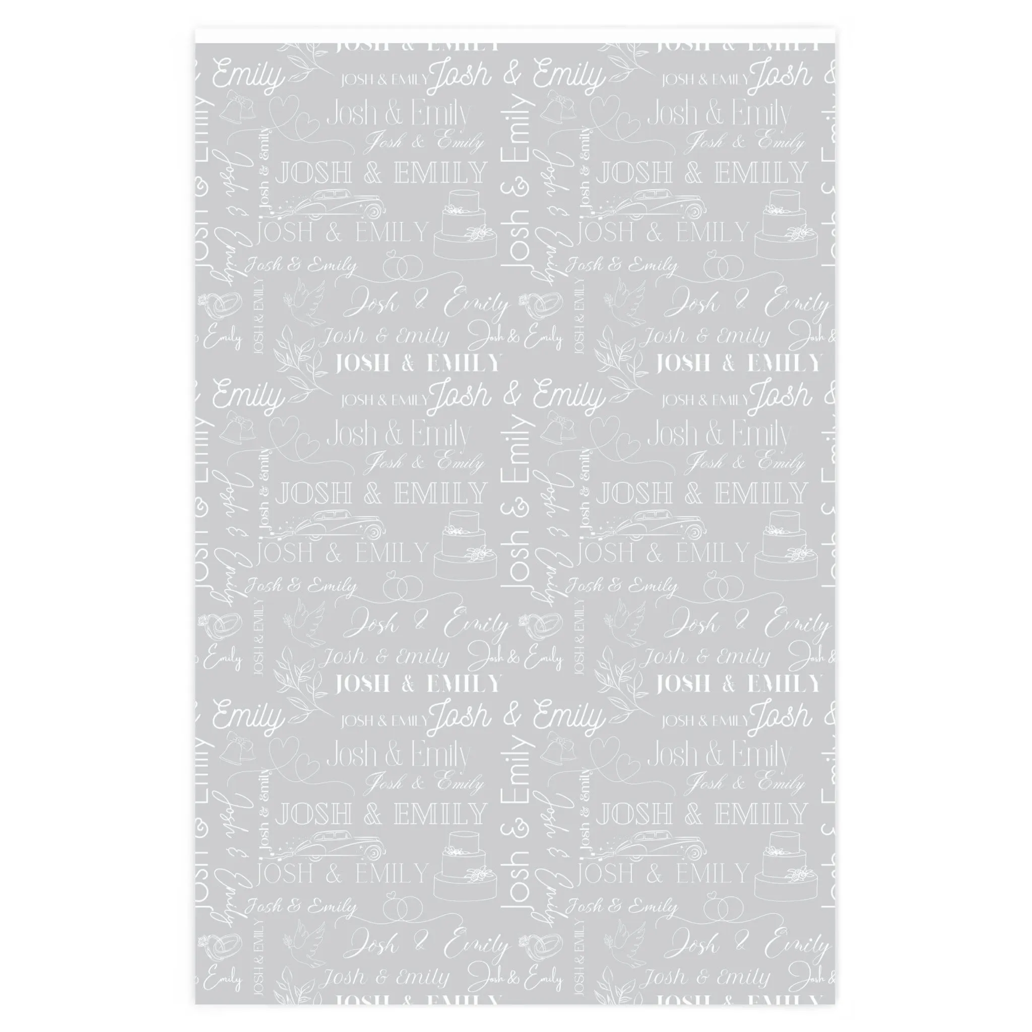 Wedding Wrapping Paper - Personalized Collage Bride and Groom Collage Custom Gift Wrap